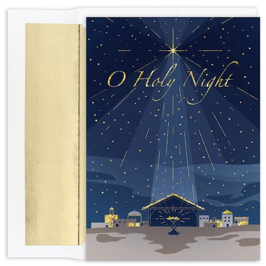 JAM Paper O Holy Night Christmas Cards Set, 16ct.